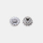 Bellis silver daisy clip-on button cover with hand-set cubic zirconia side