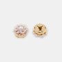 Cloud Bouquet 14K gold-plated ivory flower clip-on button cover with a pearl center side