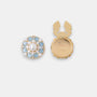 Macaron d'Azure 18K gold-plated blue enamel clip-on button cover