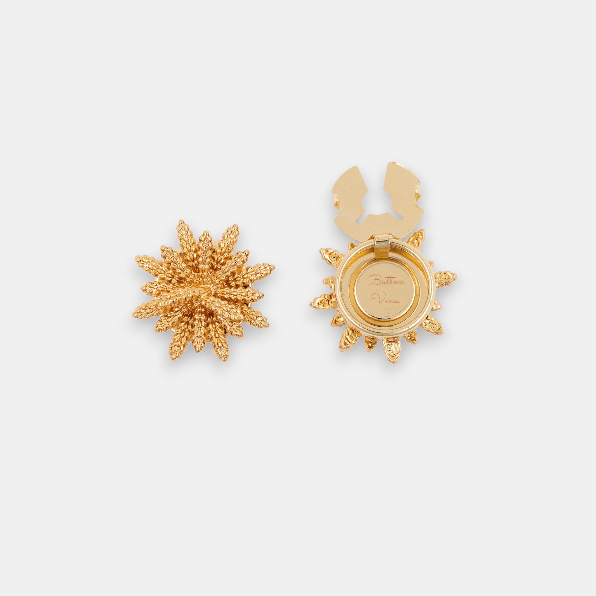 Midnight Spark 22K gold-plated sunburst clip-on button cover small