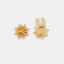 Midnight Spark 22K gold-plated sunburst clip-on button cover small