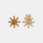 Midnight Spark 22K gold-plated sunburst clip-on button cover large