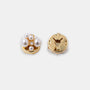 Pearl Constellation 18K gold-plated clip-on button cover with pearls and zirconia side
