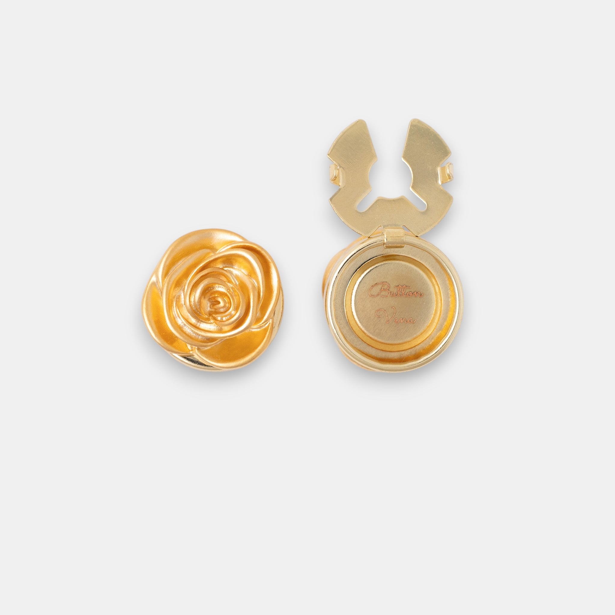 Versailles Rose 14K gold-plated floral clip-on button cover