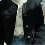 maya silver button cover on shirt